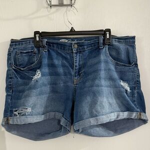 Old Navy 16 Distressed Boyfriend Cut Blue Jean Denim Shorts